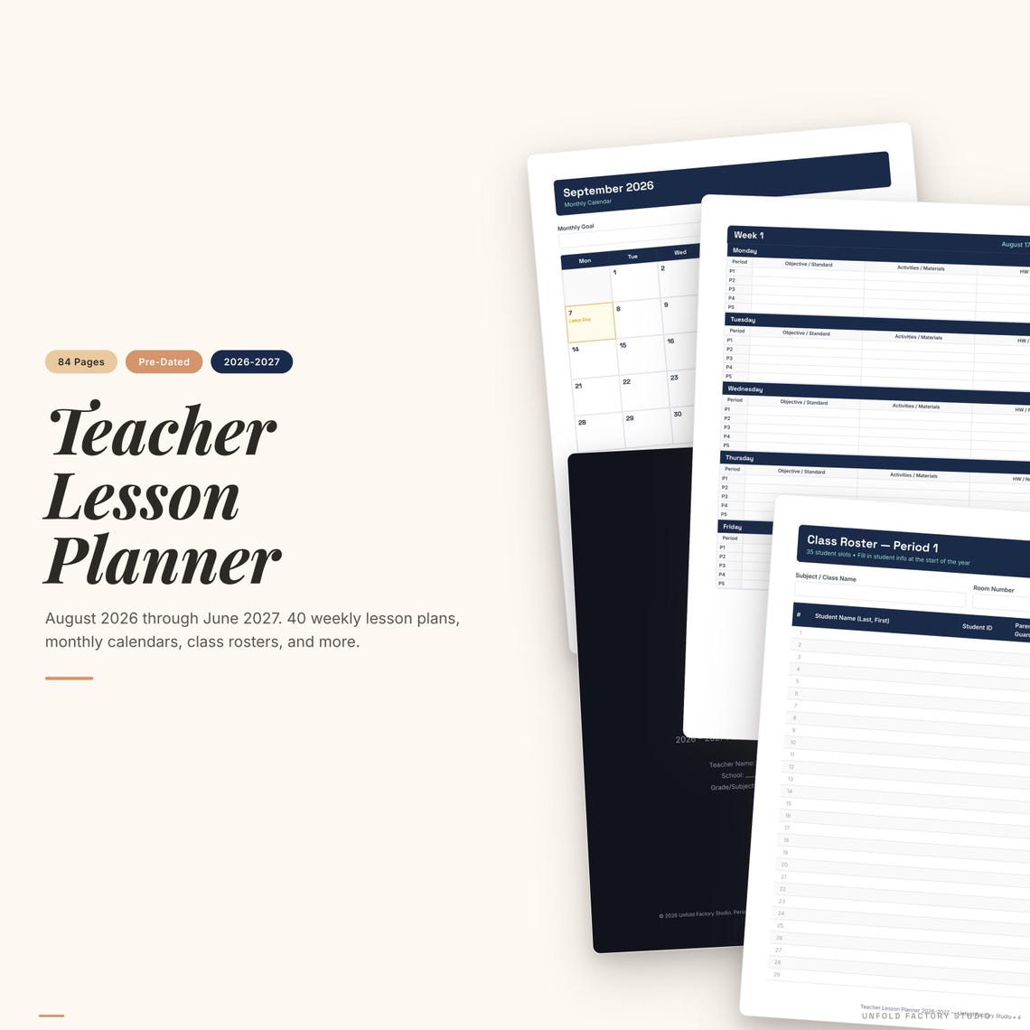 2026-27 Teacher Lesson Planner