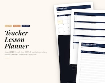 2026-2027 Lesplanner voor docenten | Gedateerd academisch jaar-pdf