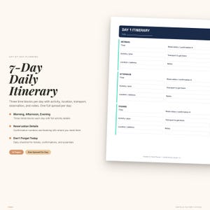 Vacation Planner Printable | Travel Itinerary, Budget, Packing List (Digital Download) image 3