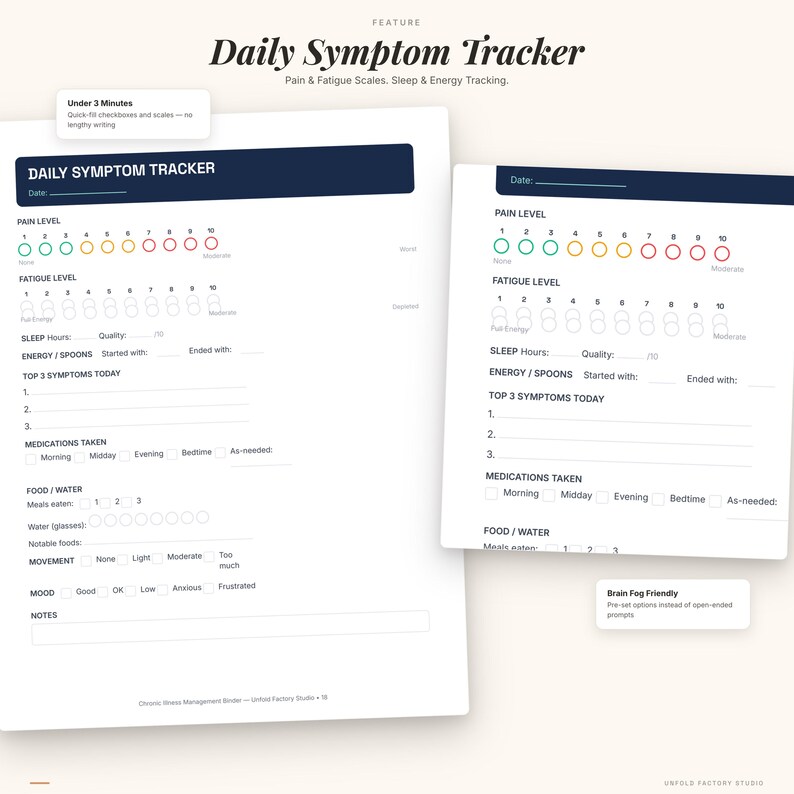 Chronic Illness Management Binder | Symptom Tracker, Flare Journal, Appointment Prep (PDF) image 2