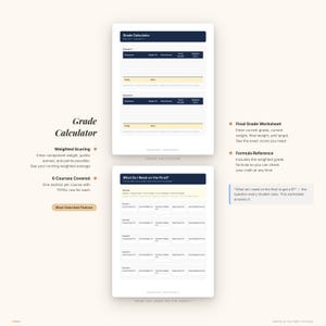 College Semester Planner | Assignment Tracker, Grade Calculator, Exam Prep (Digital Download) afbeelding 4