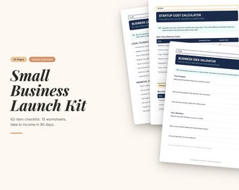 Introductiekit voor kleine bedrijven | Checklist voor ondernemers, werkbladen, pdf