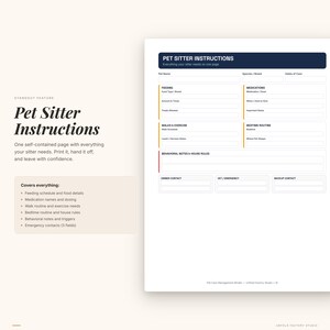 Pet Care Management Binder | Health, Vet, Feeding Schedules (PDF Download) image 7