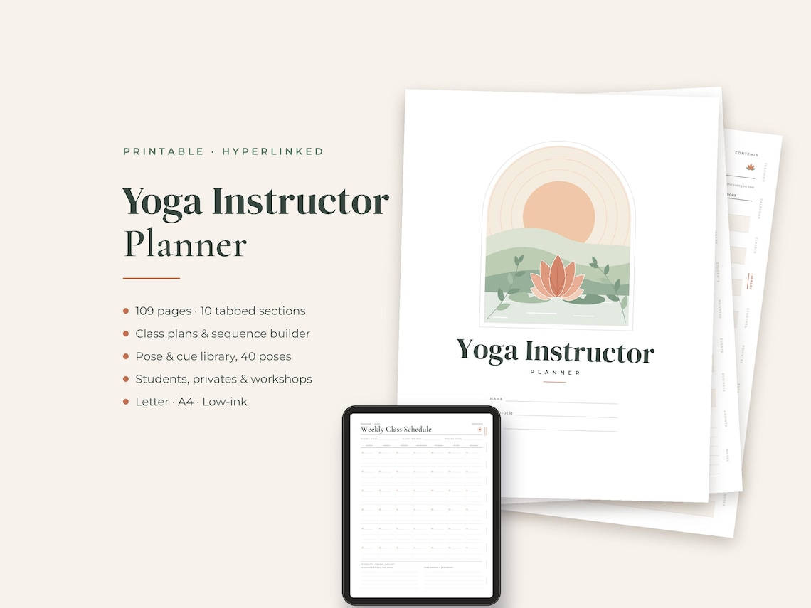 Yoga Instructor Planner