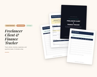 Suivi financier des pigistes | Planificateur PDF client, facture, dépense, taxe