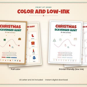 Puede incluir: Un juego de b&uacute;squeda del tesoro navide&ntilde;o imprimible para ni&ntilde;os y adolescentes, con dos versiones: un conjunto a todo color y otro de bajo consumo de tinta. Cada p&aacute;gina incluye instrucciones, iconos navide&ntilde;os y una lista de objetos.