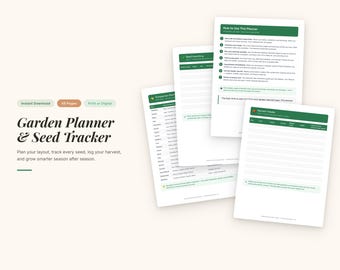 Garden Planner & Seed Tracker | Planting Calendar, Harvest Log (Digital Download)