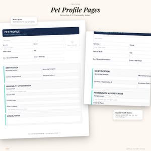 Pet Care Management Binder | Health, Vet, Feeding Schedules (PDF Download) image 3