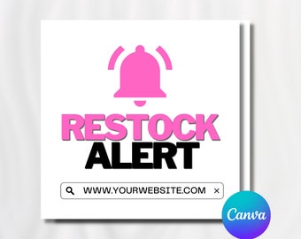 Premade We&#39;ve Restocked Template, DIY Restocked Flyer, We Have Restocked, Pink Social Media Restock Flyer, We Restocked Template
