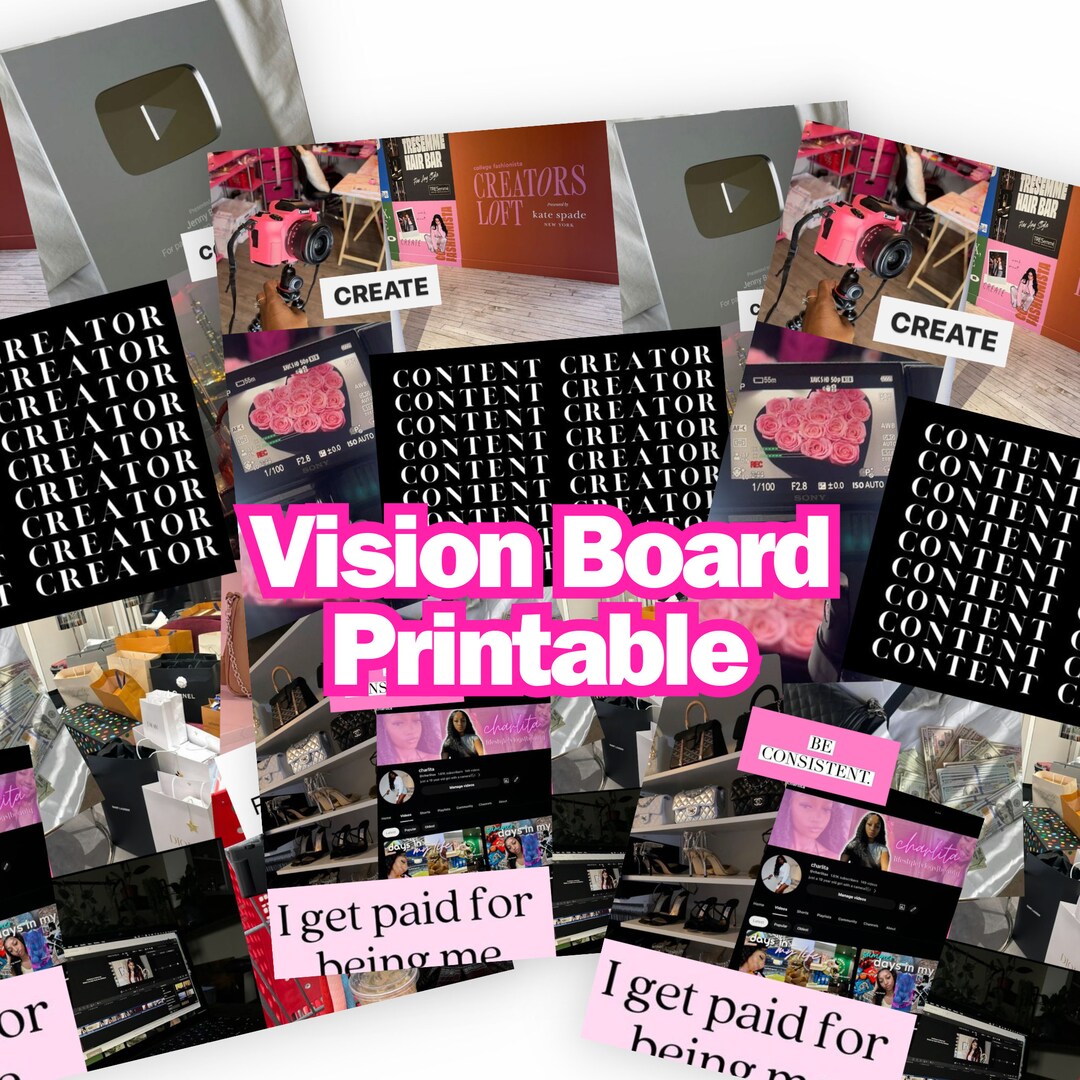 2024 Vision Board, That Girl Vision Board, Content Creator Vision Board ...