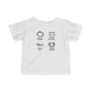 Pañal Check Engine Check, camiseta infantil