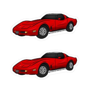 Corvette C3 Sticker, Red