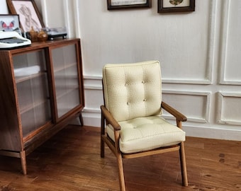 Dollhouse Furniture Miniature Armchair 1/6 Scale - tinyhometinygoods TeakWood Handmade