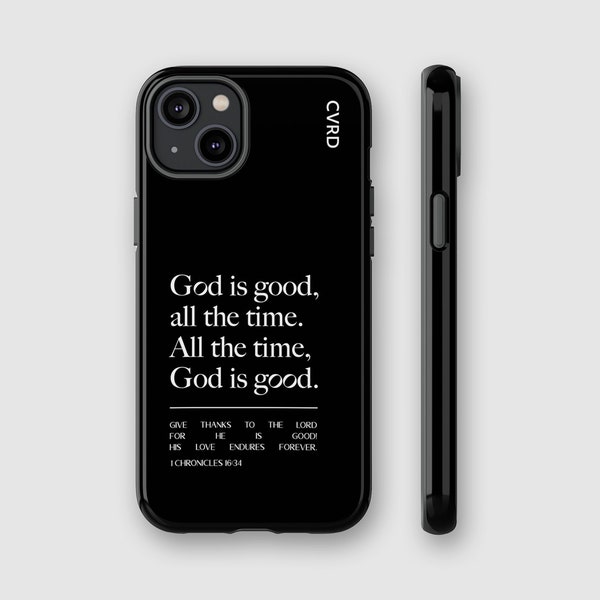 Christian Phone Case, God is Good All The Time, Black, Stylish, Tough Case, iPhone X 12 13 14 15, Mens, Phone case for men, Christian Gift