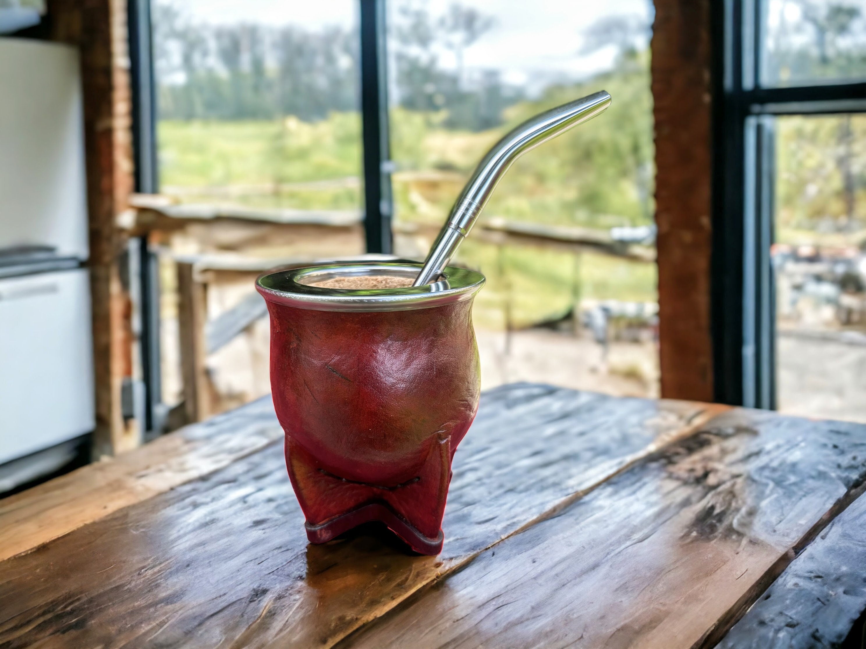 PREMIUM Handcrafted bombilla | Made in Argentina for yerba mate drinking |  18/8 stainless steel & bronze large mate straw | Removable spoon style