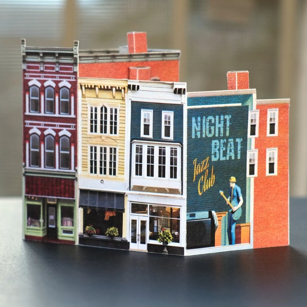 Mini maisons en papier - Modèles américains en papier - Miniatures maisons en papier - Modèles réalistes en papier - Maisons HO - Modèles miniatures en papier - Imprimable HO