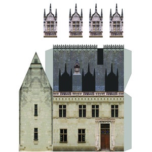 Paper model of La Loire French Castle in photographic realism. Printable. Instant download.