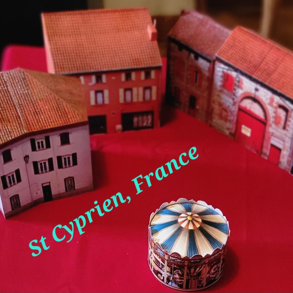 3D Paper Carousel Model + 3 Houses DIY Papercraft Decor. Digital ...