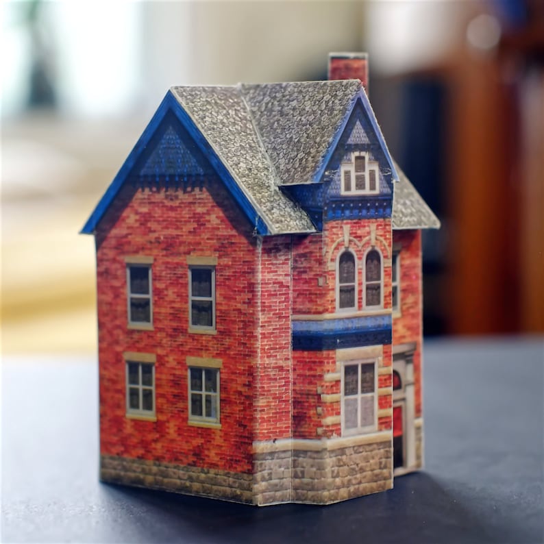 Train Set Scenery USA Paper Models Miniature Paper Houses Realistic Paper Models HO Houses ...