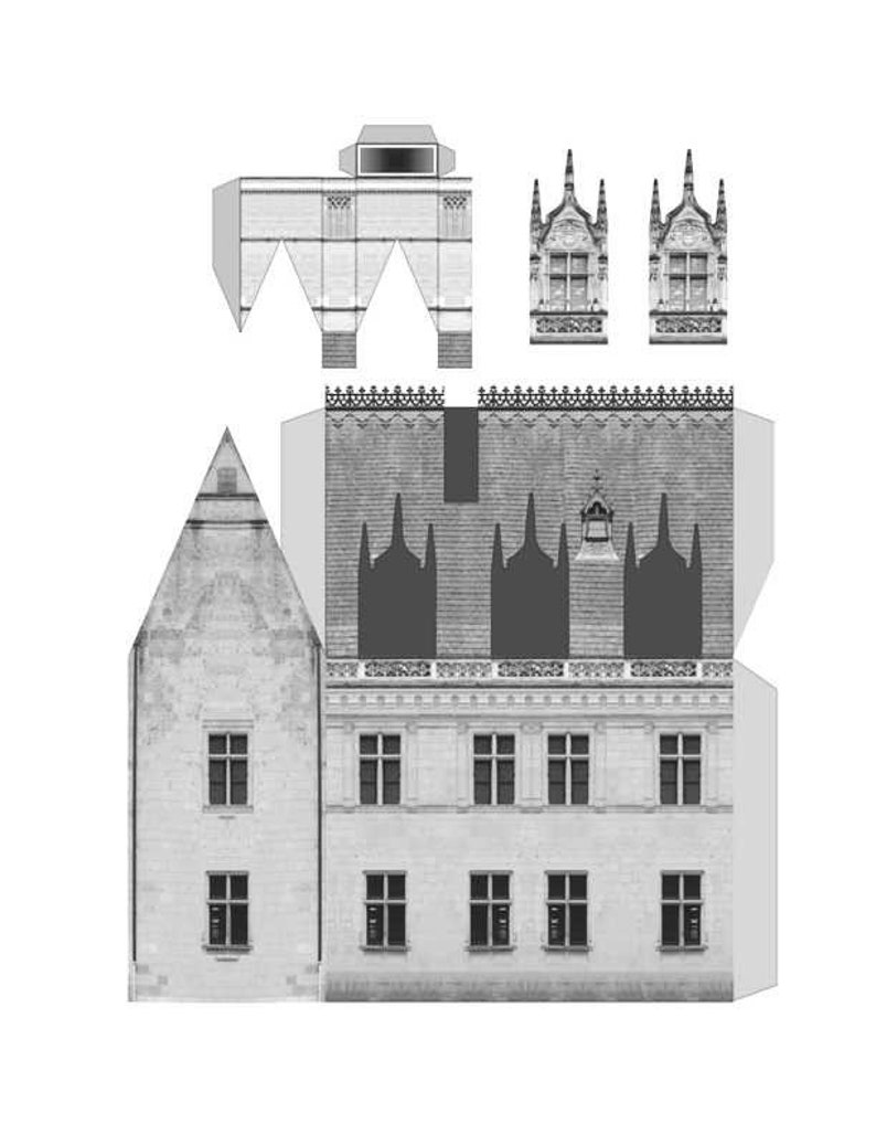 French Castle Paper Model - Castle Printable Papercraft - Loire France Castle Paper Model - 3D ...