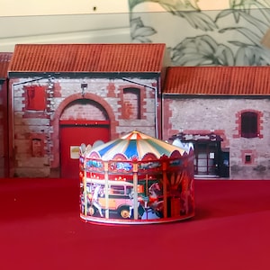 3D Paper Carousel Model + 3 Houses DIY Papercraft Decor. Digital ...
