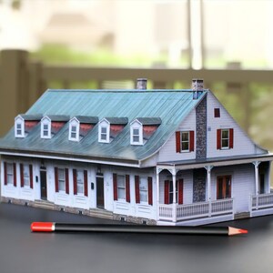 Miniatura PERSONALIZADA de sua casa, loja, chalé ou modelo de papel de igreja em PDF que pode ser impresso em volume. Ideal para propaganda, presente ou marca.