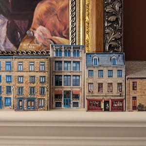 Architectural Paper houses of historical Canada + COLORING PAGES that match the photographic paper buildings. HO 1:87 scale, or larger.