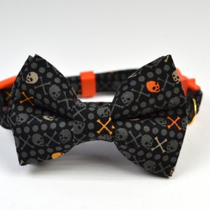 Halloween Ghost Cat Bow tie, Collar and /Break away Buckle/Pumpkin/Skull/Cat Costume/For Cat,Kitten,Small Dog Bow Tie