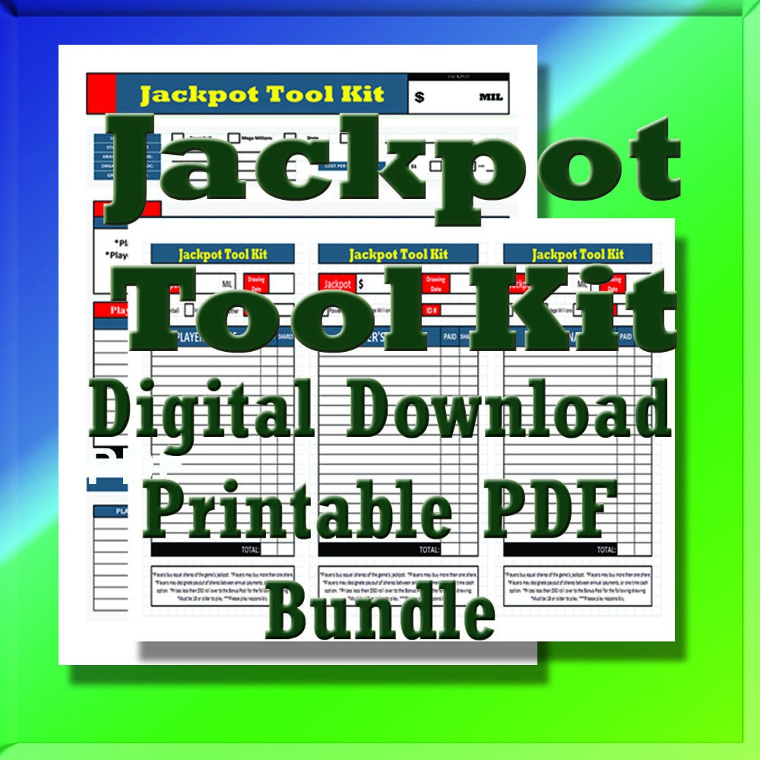 The Jackpot Tool Kit Lottery Pool Organizer/planner/tracker Etsy