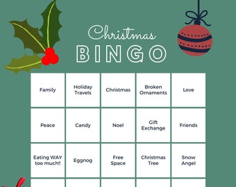 Christmas Bingo Printable Game for Kids Family and Friends - Etsy