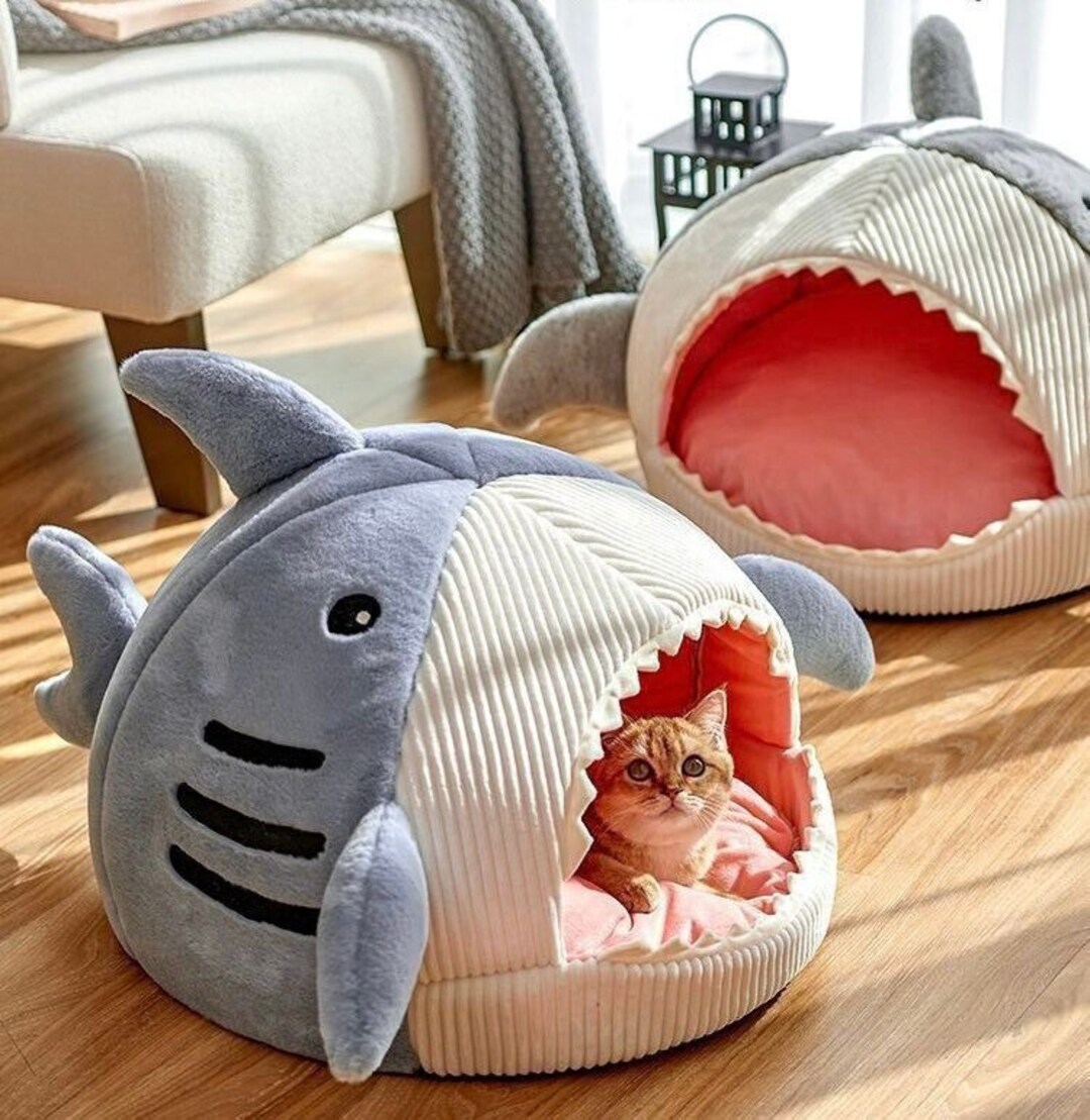 Shark Cat Bed Cat Nest Winter Warm Cat Etsy