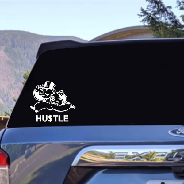 Hustle Monopoly Man | Funny Decal | Car Sticker | Truck Decal | Car Window Sticker Decal