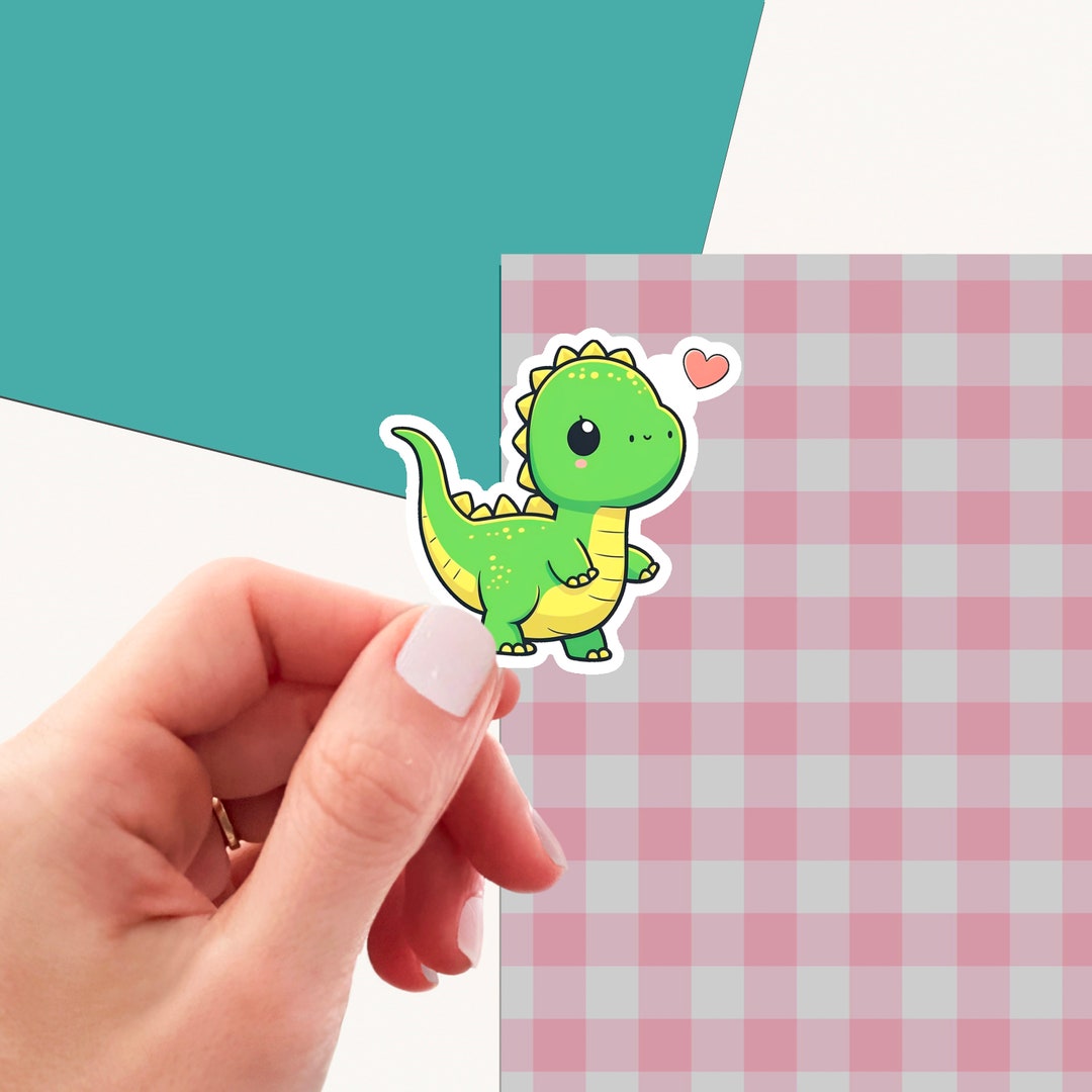 Cute Baby Dinosaur Sticker Water Resistant Water Bottle Laptop Sticker