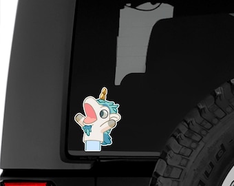 Hand Puppet Horse Unicorn Blue Dog Puppy Stickers | Funny Decal | Car Sticker | Truck Decal | Car Window Sticker Decal