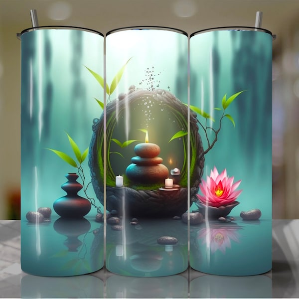 Zen Garden Sublimation Tumbler PNG file design