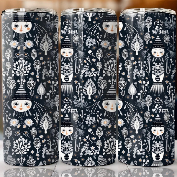 Norwegian Witch Halloween Design Sublimation Tumbler PNG file design