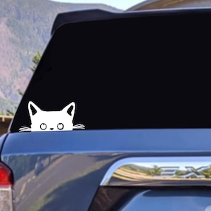 Cat Peekaboo | Cat Kitten Peeking | Decal | Car Sticker | Truck Decal | Car Window Sticker Decal