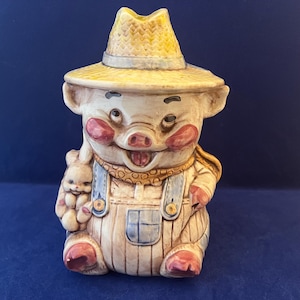 Farmer Pig Cookie Jar - Etsy