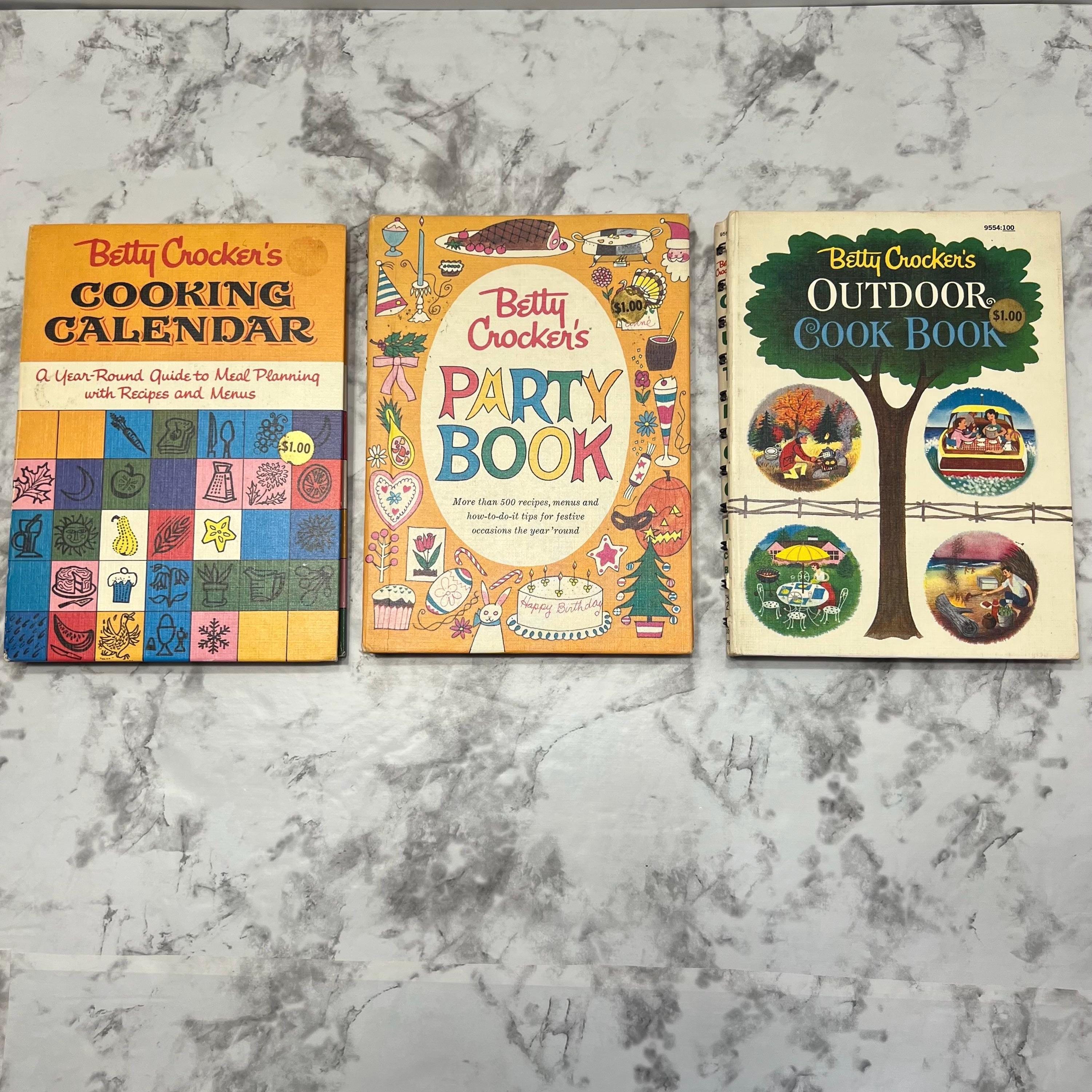 Vintage Betty Crocker Cookbook Lot - 1960s - 1st Editions - Party Book, Cooking Calendar, Outdoor Cookbook