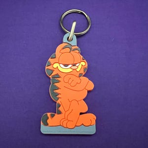 Vintage 1978 Garfield Rubber Keychain - Classic Jim Davis Collectible