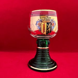 Vintage German Roemer Green Beehive Mannheim Wine Glass– Elegant Collectible