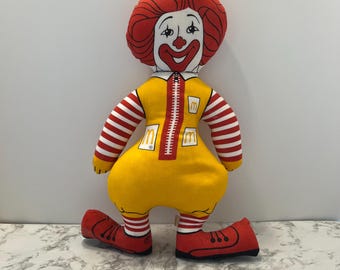 1978 Ronald Mcdonald Whistle Doll 21 Inches Tall IOB in Original