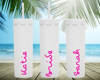 Personalized Love Island name Tumbler with Straw, 16oz Bachelorette Party Favor Cup
