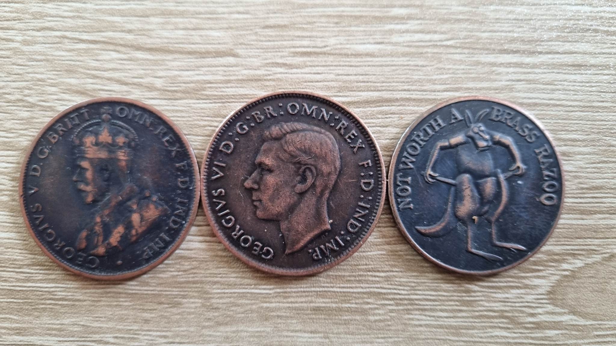 1930 1945 Penny Brass Razoo Coin Set Australian Collector Coins Etsy