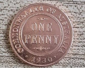 Australian 1930 One Penny KGV Collection Filler Coin Token