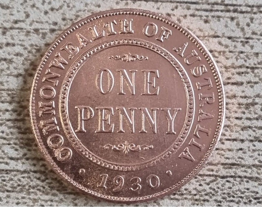 Australian 1930 One Penny KGV Collection Filler Coin Token - Etsy