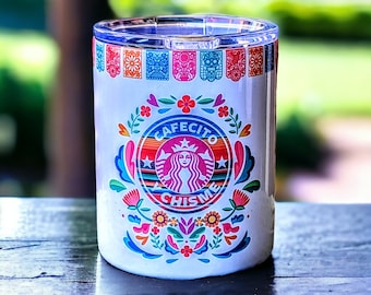 Kubek ze stali nierdzewnej Cafecito i Chisme Design 1 z pokrywką