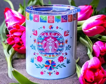 Kubek ze stali nierdzewnej Cafecito i Chisme Design 2 z pokrywką