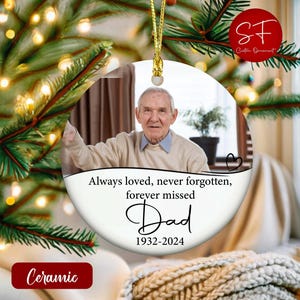 Ornamentos de cerâmica personalizados com fotos memoriais, presentes de acrílico com nome personalizado, ornamento de memória amorosa, ornamento de condolências, lembranças de memória