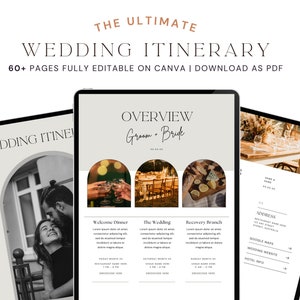 Planificador de bodas digital de más de 60 páginas, planificador de bodas en Canva, planificador de bodas para iPad, planificador digital de bodas, descarga de itinerario de boda